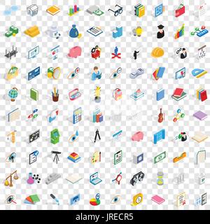 100 personal development icons set Stock Vector