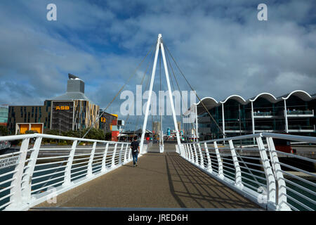 Wynyard Crossing bridge between Viaduct Harbour and Wynyard Quarter, Auckland waterfront, North Island, New Zealand Stock Photo