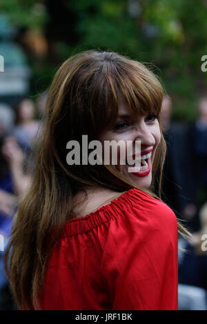 Worms, Germany. 4th August 2017. German actress and singer Ina Paule Klink poses for the cameras. Actors, politicians and other VIPs attended the opening night of the 2017 Nibelung Festival in Worms. The play in the 16. Season of the festival is called ‘Glow - Siegfried of Arabia’ from Albert Ostermaier. Credit: Michael Debets/Alamy Live News Stock Photo