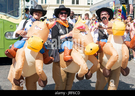 Dancing cowboys at the Gay Pride Parade Dallas Texas Stock Photo - Alamy