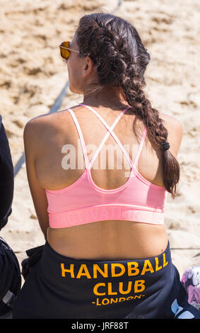 Canford Cliffs, Poole, Dorset, UK. 5th Aug, 2017. British Beach Handball Championships takes place at Canford Cliffs beach today and tomorrow. Credit: Carolyn Jenkins/Alamy Live News Stock Photo