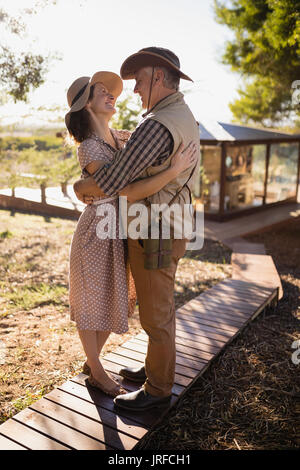 Senior couple hugging each other Stock Photo