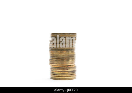 coins on the white background Stock Photo