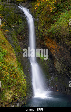 Lower Butte Creek Falls in Marion County Oregon in Fall Season Closeup Stock Photo