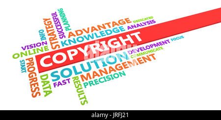 Copyright Word Cloud Concept Isolated on White Stock Photo