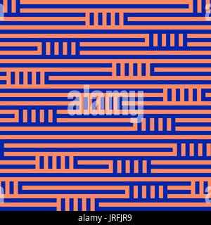Abstract geometric seamless pattern. Orange and blue color combination. Clipping mask used. Stock Vector