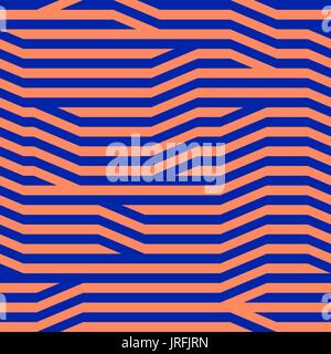Abstract geometric seamless pattern. Orange and blue color combination. Clipping mask used. Stock Vector