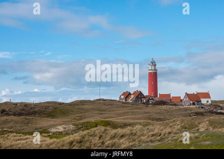 Panoramic view on the old lighthouse near De Cocksdorp, on Tuesday 28 February 2017, Texel, The Netherlands. Stock Photo