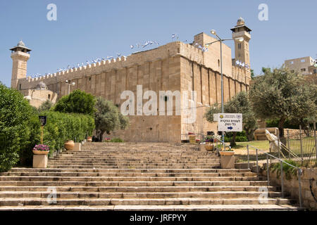 Entrance to the Tomb of the Patriarchs or the Sanctuary of Abraham, Hebron, Palestine, West Bank, Occupied Territories Stock Photo