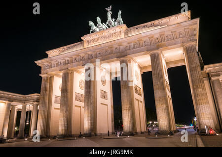 Berlin, Brandenburger Tor at night - Brandenburg Gate Stock Photo