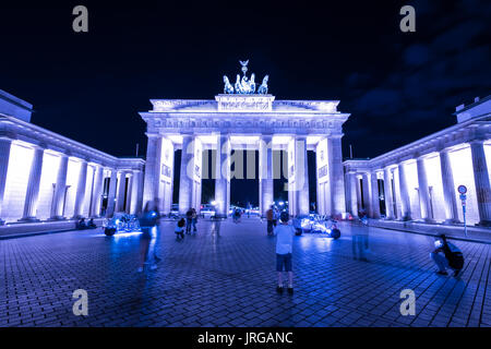 Brandenburg Gate, Berlin, Brandenburger Tor at night Stock Photo