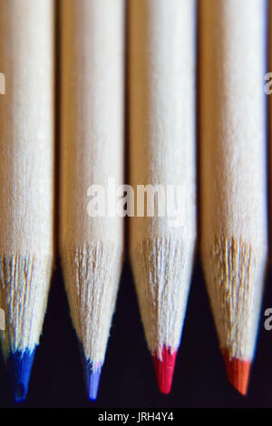 Macro background texture of colorful pencils Stock Photo