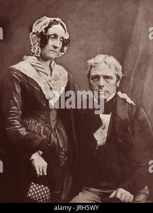 Influential 19th century English scientist Michael Faraday and his wife, Sarah Barnard Faraday, from a c1850 Daguerreotype. Stock Photo