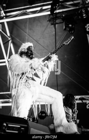 PPL MVR performing at a music festival in British Columbia Canada in black and white. Stock Photo