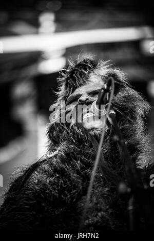 PPL MVR performing at a music festival in British Columbia Canada in black and white. Stock Photo