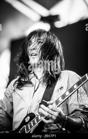 PPL MVR performing at a music festival in British Columbia Canada in black and white. Stock Photo