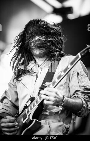 PPL MVR performing at a music festival in British Columbia Canada in black and white. Stock Photo