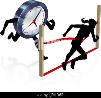 Running Against the Clock Stress Concept Stock Vector