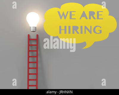 we are hiring with speech bubble on white background Stock Photo