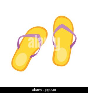 Vector cartoon style illustration of Flip-flops. Icon for web. Isolated on white background. Stock Vector