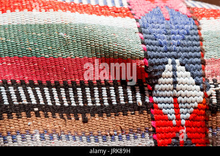 abstract texture of a colorful blanket patchwork like background Stock Photo