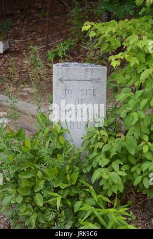 Transcendentalist Henry David Thoreau's Walden Pond and Cabin site in Concord, Massachusetts Stock Photo