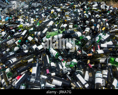 Piles of glass ready for recycling at a traditional glass blowing factory Stock Photo