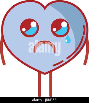 kawaii cute crying heart with arms and legs Stock Vector Image & Art ...