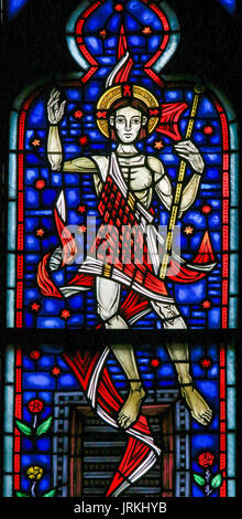 Jesus Christ on a Stained Glass in Wormser Dom in Worms, Germany
