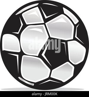 bold football ball illustration, isolated on white background Stock Vector