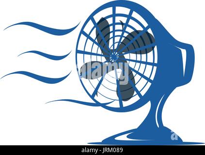 table fan with abstract wind lines, illustration design, isolated on white background Stock Vector
