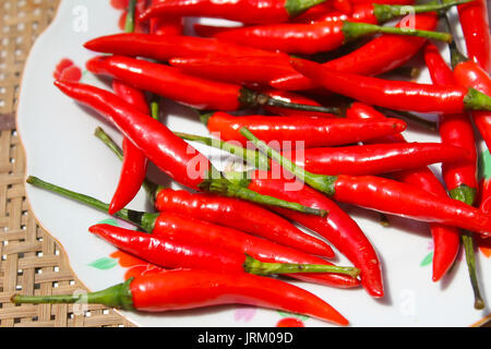 the chillis in the plate Stock Photo