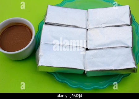 Green bean cake Stock Photo