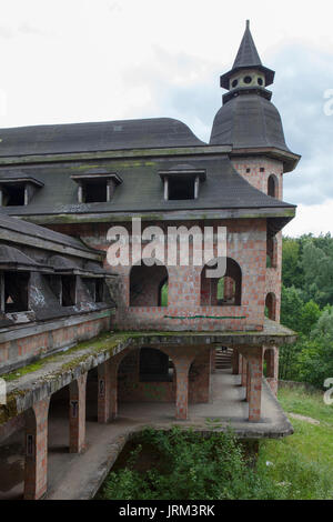 Zamek Łapalice - Lapalice Castle an unfinished castle and unofficial tourist attraction. Building started in 1979 Stock Photo
