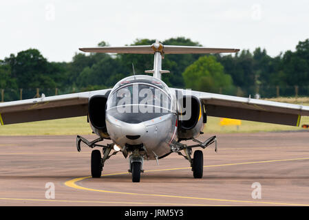 Austrian Air Force Saab 105 plane taxiing in Stock Photo