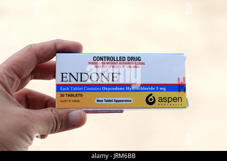 NOT AN ACTUAL MEDICATION - STOCK PHOTO ONLY!- Prescription painkiller Endone  - strong pain killer isolated