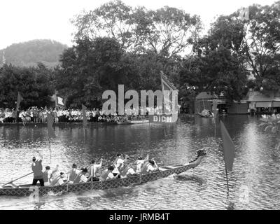 HAI DUONG, VIETNAM, March 2: People race the traditional boat on lake on March 2, 2013 in Kiep Bac – Con Son festival, Chi Linh, Hai Duong, Vietnam. K Stock Photo