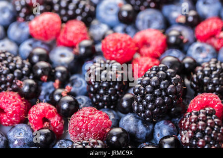 Food background, texture of assorted fresh berries Stock Photo
