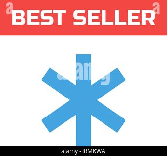 Emergency phone call to hospital glyph icon. Handset with star of life. Single high quality outline symbol for web design or mobile app. Thin line sig Stock Vector