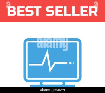 monitoring icon . Single high quality outline symbol for web design or mobile app. Thin line sign for design logo. Blue pictogram on white background. Stock Vector