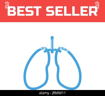 Lungs icon . Single high quality outline symbol for web design or mobile app. Thin line sign for design logo. Blue pictogram on white background. Vect Stock Vector