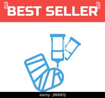 Broken leg icon . Single high quality outline symbol for web design or mobile app. Thin line sign for design logo. Blue pictogram on white background. Stock Vector