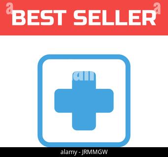 Cross medicine icon . Single high quality outline symbol for web design or mobile app. Thin line sign for design logo. Blue pictogram on white backgro Stock Vector