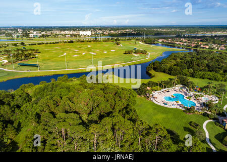 Florida,Port Saint St Lucie West,Sheraton PGA Vacation Resort,aerial overhead view,FL170728d45 Stock Photo