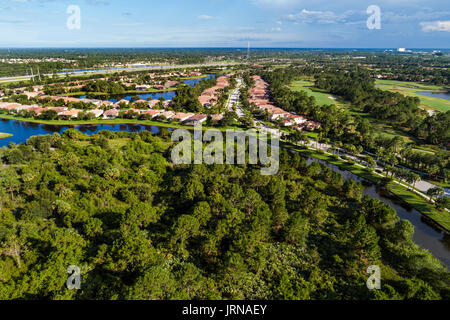 Florida,Port Saint St Lucie West,aerial overhead view,scenery,FL170728d46 Stock Photo