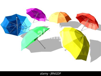 Umbrellas. colorfur objects isolated on white background Stock Vector