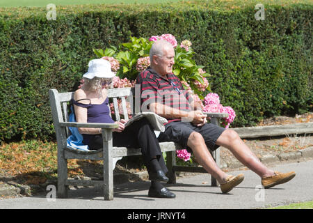 London UK. 6th August 2017. People enjoy the sunny weather and warm conditions in Wimbledon Park London Credit: amer ghazzal/Alamy Live News Stock Photo