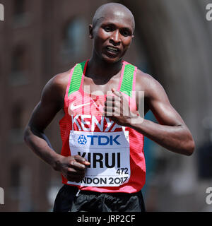 London, UK. 6th Aug, 2017. Geoffrey Kipkorir Kirui of Kenya competes during the men's marathon at the IAAF World Championships 2017 in London, Britain on Aug. 6, 2017. Credit: Luo Huanhuan/Xinhua/Alamy Live News Stock Photo