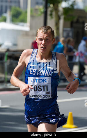 London, UK. 6th August, 2017. Roman Fosti (Estonia) at the IAAF World Athletics Championships Men's Marathon Race Credit: Phil Swallow Photography/Alamy Live News Stock Photo