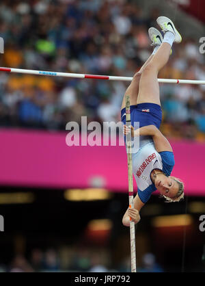 London, UK. 6th August, 2017. Holly Bradshaw Pole Vault World Athletics Championships 2017 London Stam, London, England 06 August 2017 Credit: Allstar Picture Library/Alamy Live News